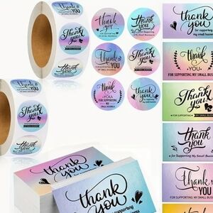 Holographic Pastel 'Thank You' Sticker Pack
